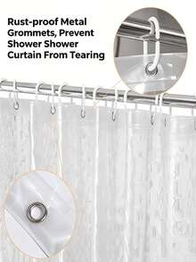 3D Holographic Cat Eye Shower Curtain, Transparent Aesthetic, Privacy Protection, Modern Design, Suitable For B&B, Hotel Bathrooms - Clear - View 7