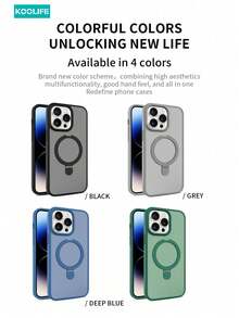 Koolife 1pc Colorful Skin-Feel Matte Magnetic Phone Case With Built-In Magnetic Stand, Soft Edge Full Coverage, Anti-Slip Anti-Drop, PC+TPU Compatible With IPhone 18 Pro/18 Pro Max/17 Pro Max/Apple 17/Apple 17 Pro/Apple 17 Air/16/16 Pro/16 Plus/16 Pro Max/ 12/12 Pro/12 Pro Max/13/13 Pro/13 Pro Max/14/14 Plus/14 Pro/14 Pro Max/15/15 Pro/15 Plus/15 Pro Max - Black - View 8