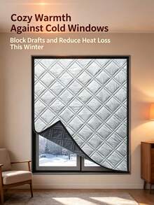 Winter Window Thermal Insulation Film, Quilted Windproof Cold Barrier Curtain, Self-Adhesive Warm Window Cover For Home Bedroom - Multicolor - View 6