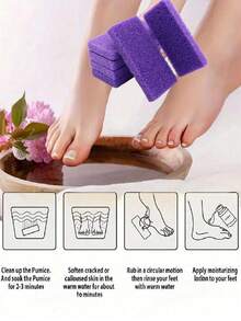 1pc Foot Pumice Stone Exfoliating File, Dead Skin Remover, Foot Care Pedicure Tool, Salon Foot Scrub Pad, Friction Board, Unisex Pedicure Exfoliating Tool, Double-Sided Foot File, Volcanic Rock Material, Can Remove Dead Skin, Foot Scrub - Multi-color - View 5