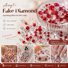 Mixed Color Acrylic Rhinestones & Faux Pearls, Vase Filler Decor, Suitable For Banquet, Wedding Proposal, Birthday Party, Christmas Table Centerpiece & DIY Crafts - Assorted - View 8