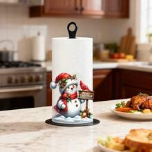 1pc, Kitchen Paper Towel Holder Santa Claus & Snowman Pattern Home Desktop Restaurant Creative Decorative Storage Rack Multi-Functional Fits Standard Paper Towel Rolls Plastic Paper Towel Holder Without Paper Towels - View 4