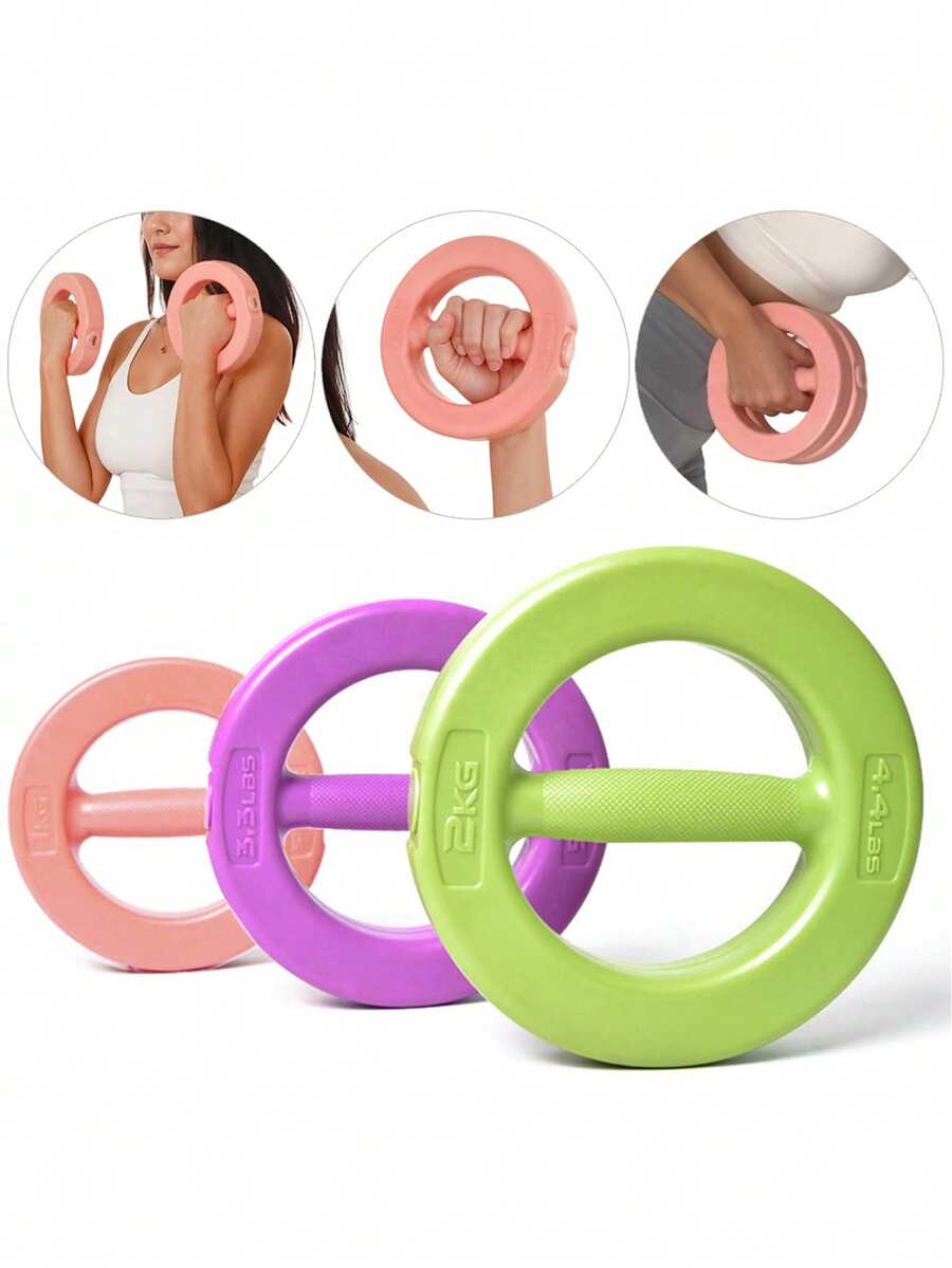 1pc Women's Dumbbell Fitness Home Equipment Ring-Shaped Small Dumbbell For Yoga Arm Muscle Training (Random Color) Halloween - Multicolor - View 1