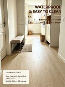 1 cuộn miếng dán sàn PVC vân gỗ sáng màu, tự dính chống nước bóc dán cho phòng ngủ, phòng khách, nhà bếp, cải tạo nhà cửa - nhiều màu - Xem 5