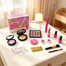 Mainan Anak Perempuan Usia 3 hingga 6 Tahun, Set Riasan Simulasi Peran Bermain, Tas Putri, Mainan Riasan, Hadiah Liburan (Bukan Kosmetik Asli) - MultiWarna - View 6