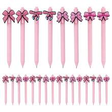 16Pcs Bow Pens,Aesthetic Pink Retractable Writing Pen Bulk Bow Pens Party Favor For Birthday Wedding Christmas School Office Stationery Gift - Random - View 2