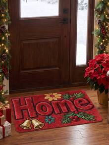 1pc Soft Non-Slip Velvet Rug Mat, Suitable For Kitchen, Bathroom, Bedroom - Highly Absorbent, Machine Washable, Holiday Appropriate (Christmas, New Year), Suitable For Entryway And Small Spaces - A - View 1