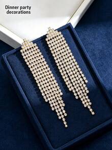 Light Luxury Fashion Women's Tassel Earrings, Party Banquet Wedding Outfit, Photography Check-In, Perfect Gift Choice - White - View 5