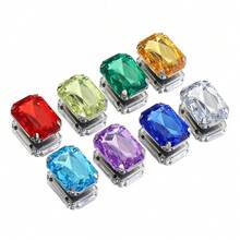 20 buah Rhinestone Akrilik Bentuk Segi Delapan, Persegi Panjang, dan Persegi Panjang Panjang Berwarna-warni, Dijahit Tangan, untuk Pembuatan Perhiasan DIY, Kerajinan Tangan, dan Aksesoris Pakaian. - WAQ0062 - View 8