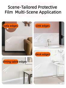 1Pc Transparent Wall Protective Film Self-Adhesive Waterproof Oil Proof Heat Resistant Multi-Surface Peel & Stick Cover For Kitchen Backsplash Bathroom Countertop Cabinet Tile - Multiple Styles - View 4