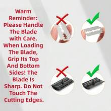 Reusable Double Edge Clean Razor, Silver Metal Double-Sided Handle, With Stainless Steel Razor Blades, For A Close Smooth Shave - Silver - View 8