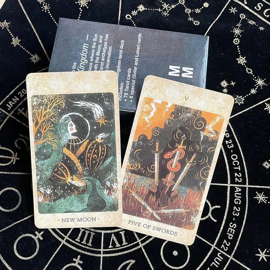 太陽王國塔羅牌 78張神諭卡套裝，宇宙洞察與占卜英文版桌上遊戲 - 查看 1