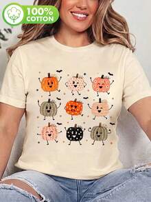 Lucu, Gaya Preppy, Motif Musim Gugur, Mode Musim Gugur yang Ceria, Desain Thanksgiving, Halloween. Pakaian Musim Gugur untuk Wanita - Aprikot - View 7