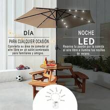 Outdoor Parasol, Stand And Base - Cream Color - View 8