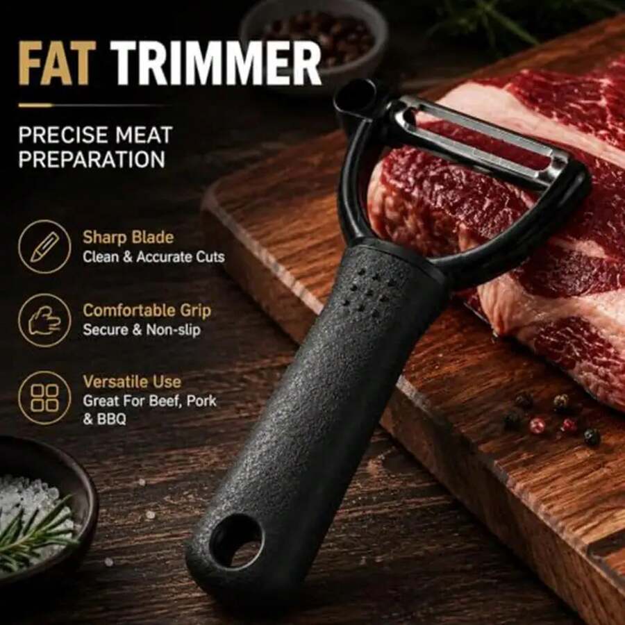 BBQ Handheld Fat Trimmer, Stainless Steel Meat Cutter, Kitchen Gadget For Beef, Holiday Feast & Dinner Gathering - B - View 1