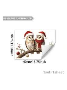 1pc 2D Flat Printed Christmas Theme Rabbit Glass Sticker, Electrostatic Adsorption, Reusable, Suitable For Indoor Windows, Used For Window Decoration And Holiday Decoration, Easy To Install And Remove, Can Be Used As A Holiday Gift - Multi-color - View 11