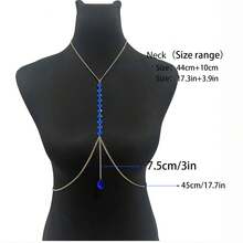 1pc Thin Chain Layered Body Chain, Skin-Friendly Material, Solid Color Body Chain For Women's Camisole Dress, Niche Slimming Body Jewelry - Multicolor - View 7
