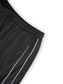 Men's Loose Thermal Lined Wide Leg Sweatpants, Casual Commuter Versatile Sports Long Pants, Autumn/Winter - Black - View 4
