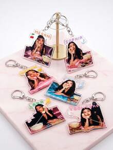 1pc/6pcs Katseye Girl Group Acrylic Keyring Packs, Can Be Used As Backpack Charm, Car Keychain Or Fan Collectible, Suitable For Daily Wear, Concert Support, Fan Meeting, Also A Special Gift For Fan Friends, Applicable All Season. - Multicolor - View 2