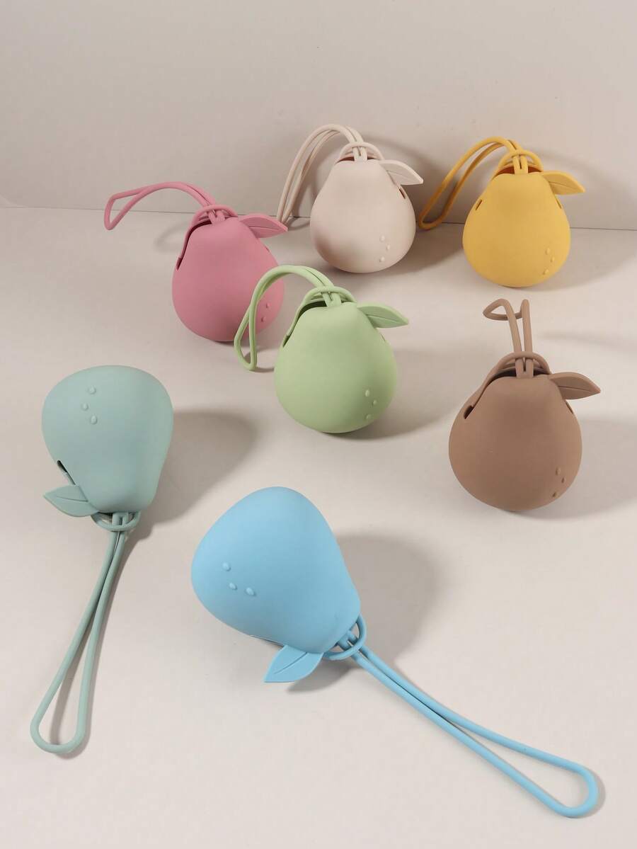 Baby Silicone Pacifier Storage Box, Cartoon Pear Shaped Portable Hanging Pacifier Storage Bag - Multicolor - View 1