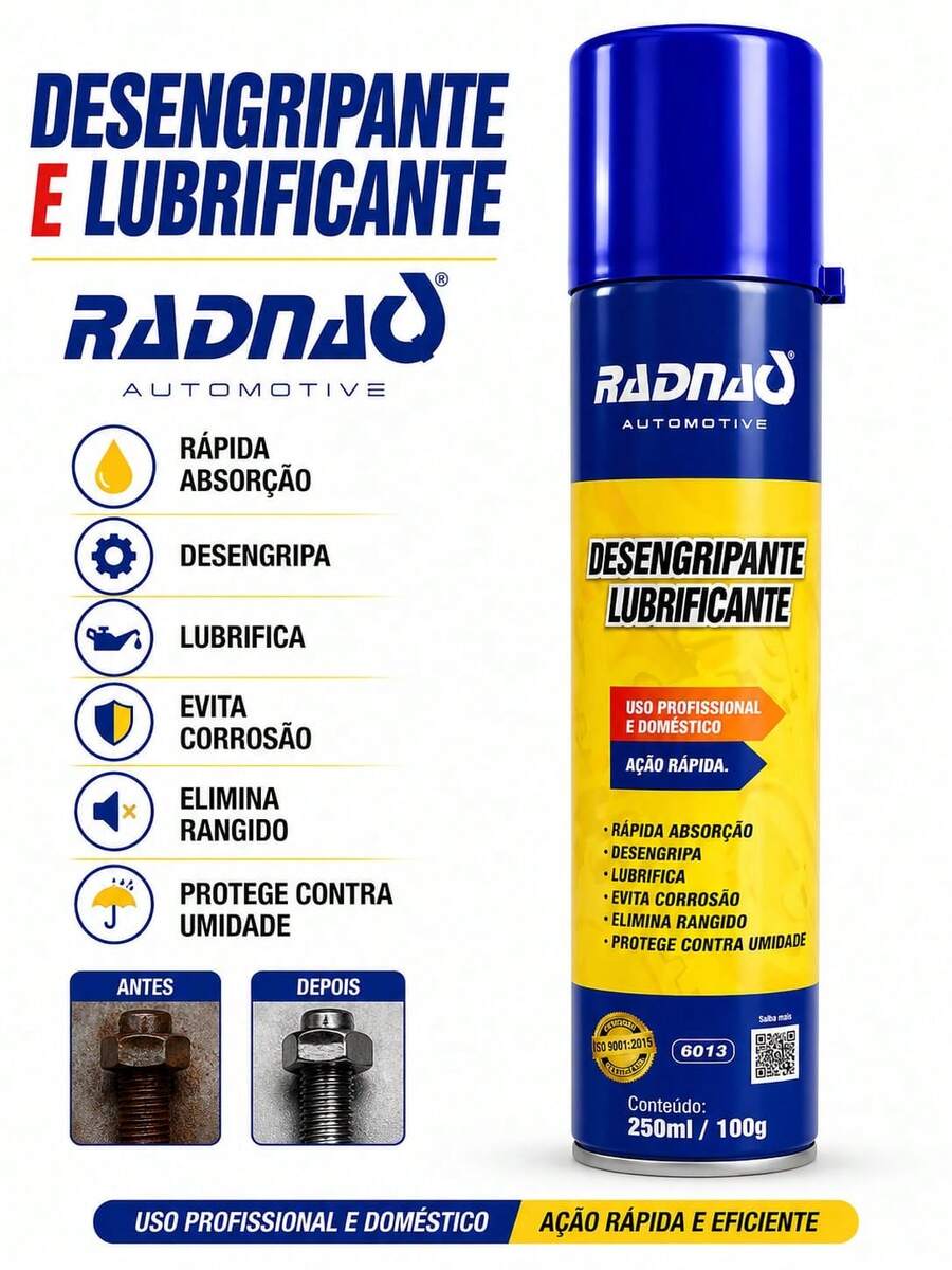 Desengripante e Lubrificante Anti Ferrugem 250ml Radinaq - C - Visão 1