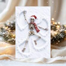 1pc Funny Christmas Skeleton Greeting Card With Envelope, Unique Winter Holiday Wishes Card For Friends, Family & Colleague, Festive Christmas Card, Xmas Gift, Perfect For Christmas Celebration - A - View 4