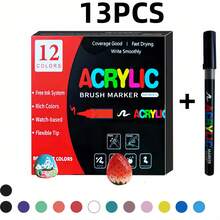 13-63 Colors Professional Art Acrylic Marker Set,Soft Tips,Suitable For Painting,Sketching Coloring,Perfect Great Gift For Friends,Back To School - Multicolor - View 8