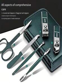 7-Piece Professional Manicure And Pedicure Set - Stainless Steel Nail Clippers, Scissors, Ear Pick, Includes Storage Bag, Suitable For Men, Women, Parents And Elderly Care - Upgraded Version - View 6