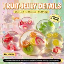 Squishy-Glossy Crystal‑Clear Round , Juicy Vivid Realistic Fruit‑Slice , Soft Springy Portable Hand‑Held ,Squishy,Party Favors For Kids,Finger‑Operated Hand Tool, Ideal Gift For Birthday, Party, - Multicolor - View 4