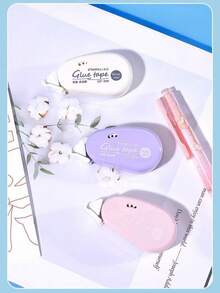 Highly Attractive Macaron Color Dot Glue, Student Double-Sided Adhesive, Smooth Dispensing Without Clogging, Clean Adhesion Without Residue, Wrinkle-Resistant, Paper-. Compact Design, Easy To Carry. Suitable For Scrapbooking, Card Making, Photo Album Decoration, Homework Paper Pasting, DIY Crafts, Ticket Fixing. Precise Glue Control, No Overflow To Stain The Image. Hot-Selling Stationery, Essential For Students' Daily Learning And Scrapbooking Enthusiasts. - Multicolor - View 7