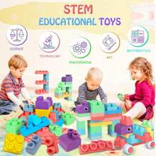 Toddler Soft Blocks, Children's Building Blocks, Large Creative Stacking Blocks 20pcs Set STEM Toddler Toys Gift, Educational Baby Blocks Colorful Soft Blocks Set - Multicolor - View 4