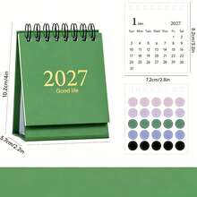 تقويم مكتبي إنجليزي صغير 2027 - ديكور مكتبي بسيط بأسلوب موراندي، تقويم جيب محمول، متوفر بألوان متعددة - تقويم - مشاهدة 7