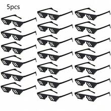 Pixel Mosaic Funny Party Glasses, PVC One-Piece Cut Lightweight Pressure-Free Nose Design, Retro Viral Funny Eyeglasses, Theme Party Birthday Wedding Gathering Photo Props, Fun Quirky Costume Accessories, Multiple Options Available Holiday Atmosphere Decorative Gift - A - View 16