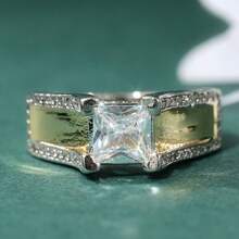Elegant Luxury Ring, Classic Dual-Tone Unisex Ring, Suitable For Weddings And Banquets, Perfect Holiday Gift - Silver - View 2