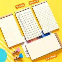 Vintage Kraft Paper Tear-Off Memo Pad, To-Do List Planner, Pocket Notebook, Daily Checklist, Memo Notepad, Student Office Memo, Lined Blank Small Notebook - Multicolor - View 5