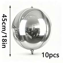 20/10/5/2pcs Silver Inflatable Mirror Reflective 4D Aluminum Foil Balloon Set - Reusable Disco Balloons Suitable For Birthday Party Decor, Holidays, Weddings And Various Events - Multicolor - View 27
