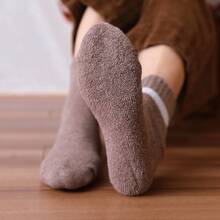 2/4/6/8 Pairs Women's Solid Color Cotton Terry Cushioned Sole Breathable Moisture-Wicking Socks For Spring Autumn Daily Casual - Multicolor - View 3