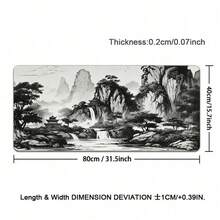 Chinese Style Landscape Mouse Pad, Big Tree Mountain Desktop Mat, Oversized Anime Gaming Keyboard Pad, Non-Slip Rubber Base, Extended Desktop Protective Mat, Suitable For Home Office - View 14