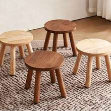 Modern Wooden Round Stool, Indoor Plant Stand, Garden Bench, Mid-Century Style Plant Stool, Detachable - Multicolor - View 5