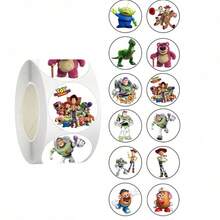 Cuộn 500 miếng nhãn dán tròn tự dính với họa tiết độc lập, in hình ảnh, chống nước, phù hợp để dán niêm phong phong bì, làm phần thưởng, trang trí sổ tay, túi quà tiệc sinh nhật - Nhiều màu - Xem 1