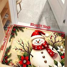 1pc New Christmas Best-Seller - Daily Decoration - Holiday Decoration - Christmas - HO HO HO Cartoon Print Rug, Suitable For Living Room, Bedroom, Indoor - Machine Washable - Flannel Material, Soft And Comfortable, No Pilling, Easy Care, Odorless - Perfect For Home Decor, Room Decor, Living Room Rug, Bedroom Rug, Bathroom Rug, Kitchen Rug, Area Rug, Hotel Decor - Area Rug, All Season - Multicolor - View 13