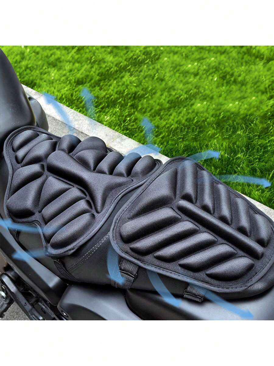 Motorcycle Seat Cushion Front And Rear Comfort Pad Universal Shock-Absorbing Breathable Non-Slip Lycra Material Suitable For Motorcycle Scooter, Motorcycle Essential - A - View 1