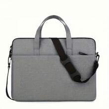 Sac à ordinateur portable de couleur unie léger et portable, housse d'ordinateur portable portable pour les voyages d'affaires, sac à ordinateur portable de bureau à bandoulière avec fermeture éclair - A - Voir 7