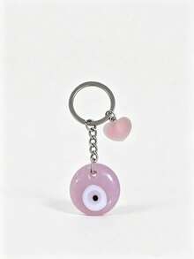 1pc Evil Eye Vintage Blue Eye Keychain, Resin Pendant New Style Girls Bag Charm Boys Key Chain - Multicolor - View 7