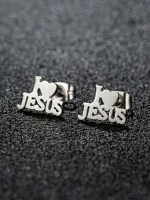 1Pair Stainless Steel Jesus Fashion ,Men Charm Earrings , Christian ...