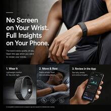 JIAYAOO Screen-Free Fitness Band For Men And Women, Lightweight Wellness Tracker With Heart Rate And Sleep Tracking, 10-Day Battery Life, App-Based Activity Insights, Minimalist Smart Bracelet For Daily Wear,Compatible With IOS & Android - View 5
