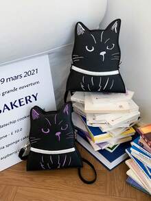 This Stylish And Adorable Cat-Themed Shoulder/Crossbody Bag Can Easily Hold Everyday Essentials And Also Makes A Perfect Gift For A Friend. - Multicolor - View 1