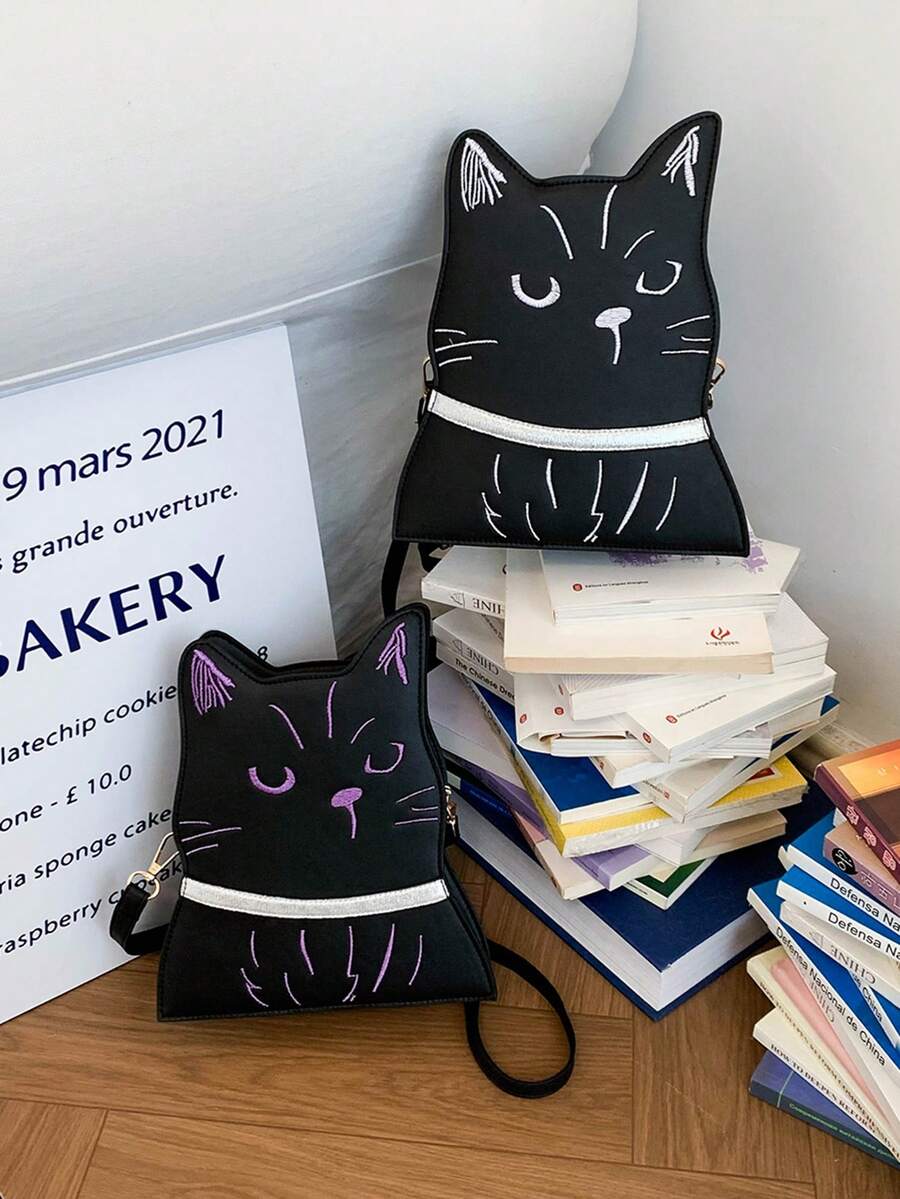 This Stylish And Adorable Cat-Themed Shoulder/Crossbody Bag Can Easily Hold Everyday Essentials And Also Makes A Perfect Gift For A Friend. - Multicolor - View 1