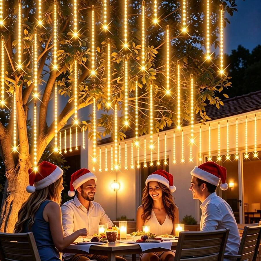 LED Meteor Shower Lights USB Powered Waterfall Lights Christmas New ...