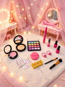 Mainan Anak Perempuan Usia 3 hingga 6 Tahun, Set Riasan Simulasi Peran Bermain, Tas Putri, Mainan Riasan, Hadiah Liburan (Bukan Kosmetik Asli) - MultiWarna - View 4